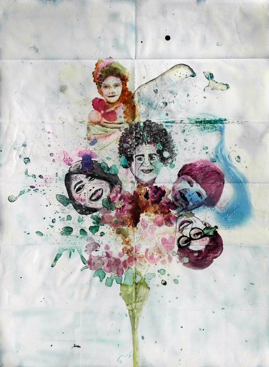 Arshin Agashteh, Untitled, 2017, Mixed media on paper, 48 x 65 cm