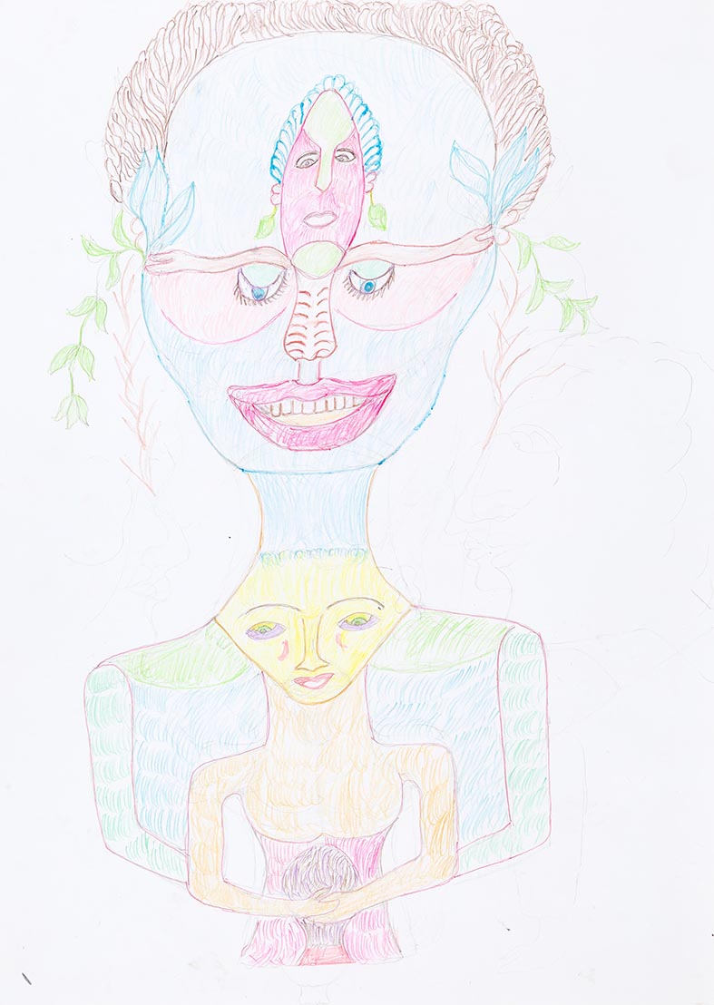 Untitled, 2021, Color pencil on paper, 50 x 70 cm