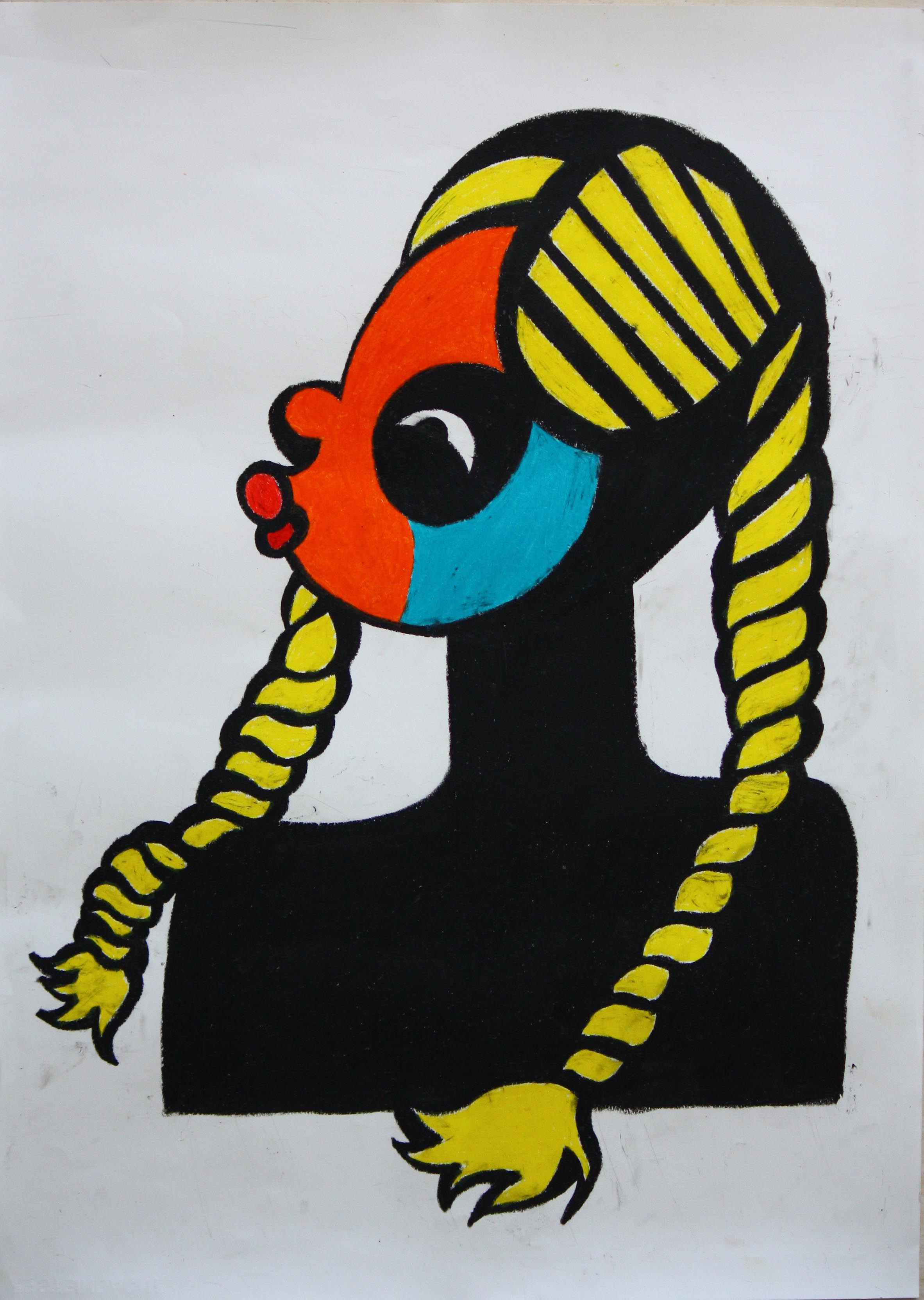 Poorang Pirataei , Untitled , 2019 , Oil pastel On Paper , 50 x 70 Cm