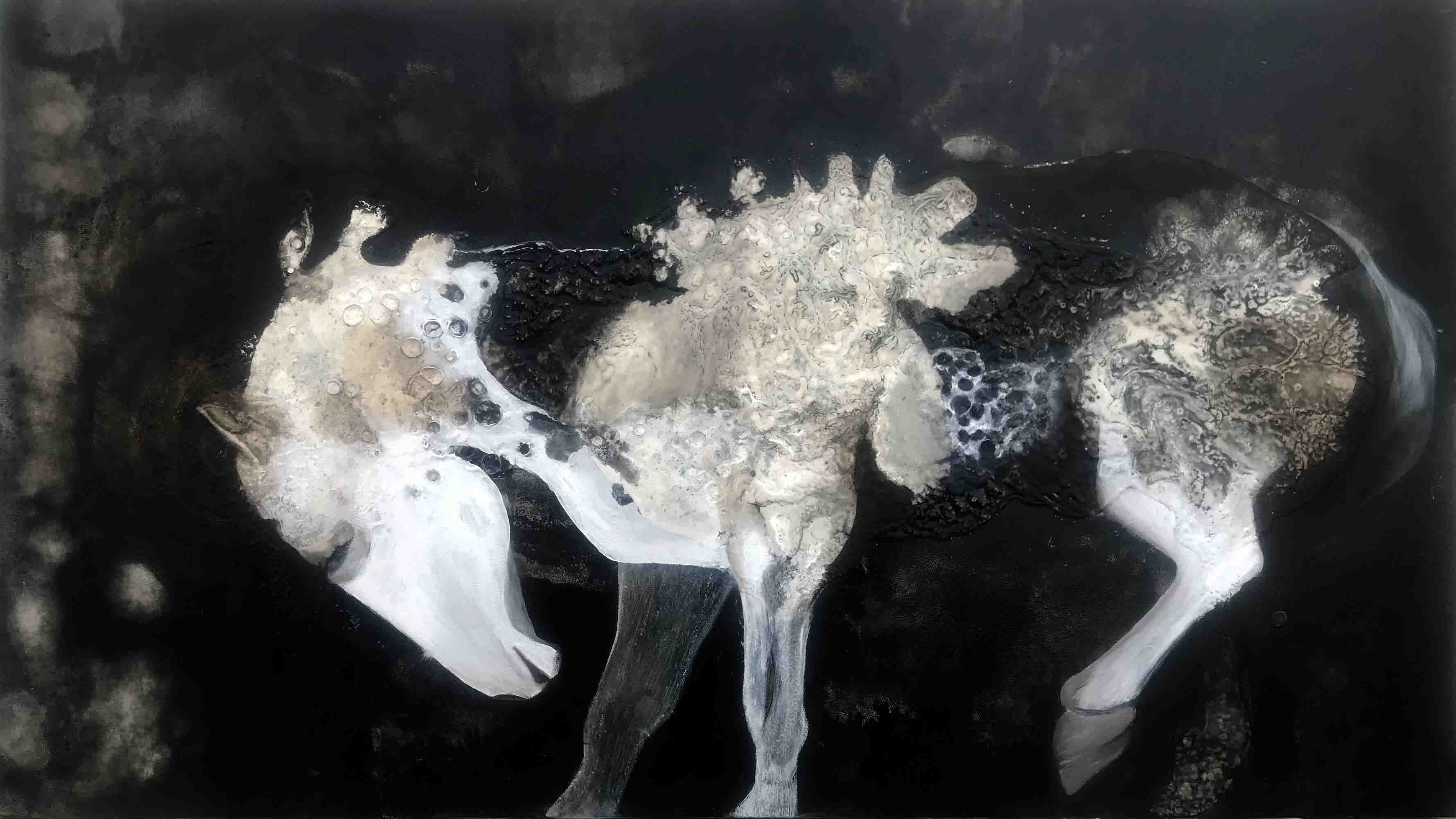 Arshin Agashteh , Untitled , 2018 , Mixed Media On Canvas , 69 x 40 Cm